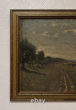 Tableau Ancien Paysage Forestier Et Animaux LOUIS POTTIN 1849-1930