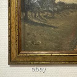 Tableau Ancien Paysage Forestier Et Animaux LOUIS POTTIN 1849-1930