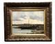 Tableau Ancien Paysage Les Barques Huile Sur Panneau Pierre Pignolat (1838-1913)