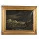 Tableau Ancien Paysage D'hiver Huile Sur Toile'700-'800 Original