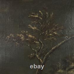 Tableau Ancien Paysage d'Hiver Huile sur Toile'700-'800 Original