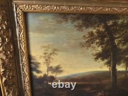 Tableau Ancien Peinture Huile Bois Ecole Flamande de Barbizon XVII XVIII XIX 19