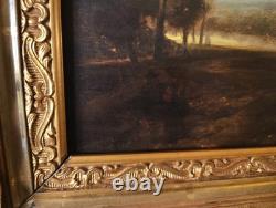 Tableau Ancien Peinture Huile Bois Ecole Flamande de Barbizon XVII XVIII XIX 19