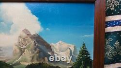 Tableau Ancien Peinture Huile Bois Ecole de Barbizon Montagne Alpes Suisse Neige