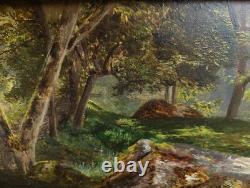Tableau Ancien Peinture Huile Bois HSP Ecole Francaise de Barbizon Foret XIX 19