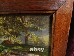 Tableau Ancien Peinture Huile Bois HSP Ecole Francaise de Barbizon Foret XIX 19