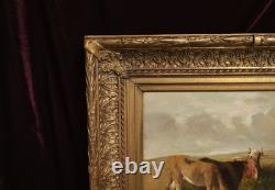 Tableau Ancien Peinture Huile Ecole Francaise de Barbizon Vache DLG Rosa Bonheur