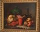 Tableau Ancien Peinture Huile Hst Ecole Francaise Fruit Legume Cadre Dore Xix 19