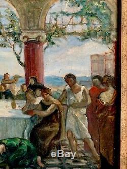 Tableau Ancien Peinture huile sur toile Esquisse Préparatoire Fin XIXeme