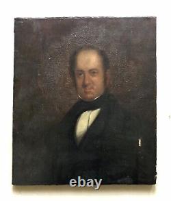 Tableau Ancien, Portrait De Gentilhomme, Huile Sur Toile, Peinture, XIXe
