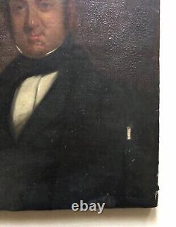 Tableau Ancien, Portrait De Gentilhomme, Huile Sur Toile, Peinture, XIXe