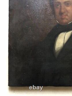 Tableau Ancien, Portrait De Gentilhomme, Huile Sur Toile, Peinture, XIXe