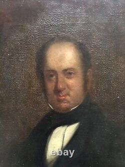 Tableau Ancien, Portrait De Gentilhomme, Huile Sur Toile, Peinture, XIXe