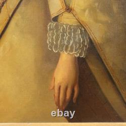 Tableau Ancien Portrait d'une Femme Noble Huile sur Toile'800 Original