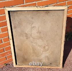 Tableau Ancien. Portrait de femme. Peinture huile sur toile. Style XlX°