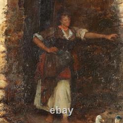 Tableau Ancien Signé Domenico Pennacchini Huile sur Panneau'800 Original