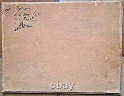 Tableau Ancien Vers 1900 Huile S/toile Sur Carton Montmartre Le Lapin A Gil