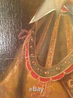 Tableau Ancien XVIIe Portrait du Seigneur de Gauville 17e Huile sur toile c1630
