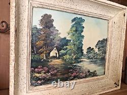 Tableau Ancien à l'Huile sur Planche de Bois de L. Andrey Ouvre Originale