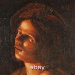 Tableau Ancien avec Jeune Fumeur de Pipe Huile sur Toile XVIIIe Siècle