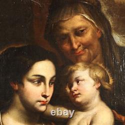 Tableau Ancien avec Sujét Sacré Huile sur Toile Italie XVIIe Siècle