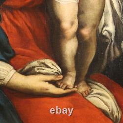 Tableau Ancien avec Sujét Sacré Huile sur Toile Italie XVIIe Siècle