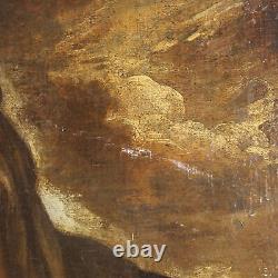 Tableau Ancien avec Sujét Sacré Huile sur Toile Italie XVIIe Siècle