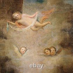 Tableau Ancien avec Sujét Sacré Huile sur Toile XVIIIe-XIXe Siècle