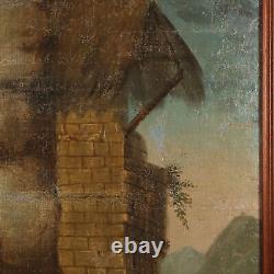 Tableau Ancien avec Sujét Sacré Huile sur Toile XVIIIe-XIXe Siècle