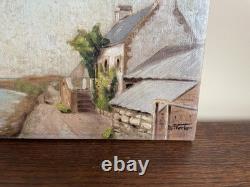 Tableau Ancien huile sur panneau J. B Maurice VECKER (1899-1988) Trégastel 1933