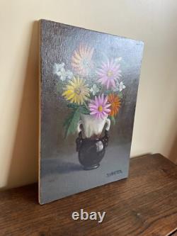 Tableau Ancien huile sur panneau J. B Maurice VECKER (1899-1988) nature morte