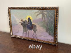 Tableau Ancien huile sur panneau J. B Maurice VECKER (1899-1988) scène pyramide