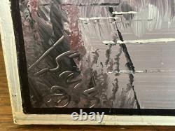 Tableau Ancien huile sur panneau à déchiffrer 1899-1988 paysage