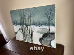 Tableau Ancien huile sur toile VAN WAAS (début XXe-s) paysage