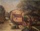 Tableau Ancien Milieu Xxème, Signé, Huile Sur Toile, Peinture Paysanne