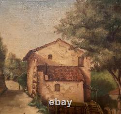 Tableau Ancien milieu XXème, Signé, Huile sur Toile, peinture paysanne