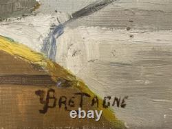 Tableau Ancien paire de Nature morte Huile sur toile signé Bretagne 1 accidentée