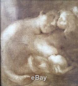 Tableau Ancien-xix-xx Eme-eugene Carriere-maternité-rodin-derain-huile Sur Toile