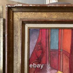 Tableau Huile Sur Toile Ancienne Signée peinture contemporaine cadre vintage
