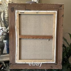 Tableau Huile Sur Toile Ancienne Signée peinture contemporaine cadre vintage