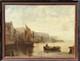 Tableau Marine Fin 19e Si&egrave;cle Bateau Huile Sur Toile Ancien Paysage
