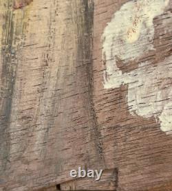 Tableau Peinture 20è XXè L. Jacquet Paysage de neige Expressionnisme Rare ancien