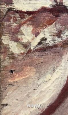 Tableau Peinture 20è XXè L. Jacquet Paysage de neige Expressionnisme Rare ancien