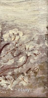 Tableau Peinture 20è XXè L. Jacquet Paysage de neige Expressionnisme Rare ancien