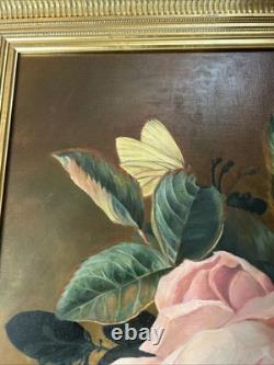Tableau ancien Aquarelle sur toile signée Artiste Coté