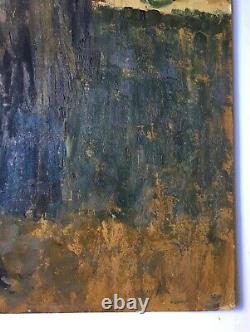Tableau ancien, Bretonne dans un intérieur, Huile sur carton, Peinture début XXe