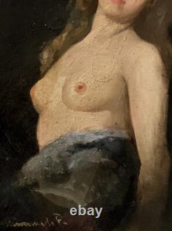 Tableau ancien Ecole Française début XXème huile sur panneau signée