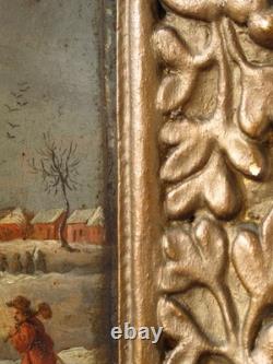 Tableau ancien, HSB, XIXe, Ecole hollandaise ou flamande, Le retour des paysans