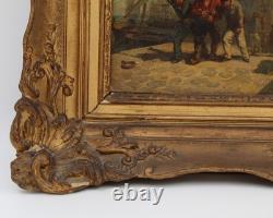 Tableau ancien HST signé A Kunkler marine XIX ème scène sur le quai