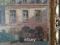 Tableau ancien Hotel de la BRINVILLIERS Huile sur Toile signée André NIVARD